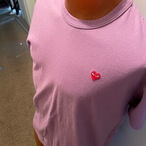 CDG Comme de Garcon PLAY line Tshirt. More lavender than pink.